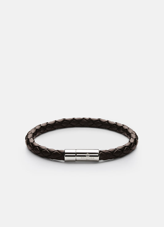 Leather Bracelet 6 mm. Brown - Medium