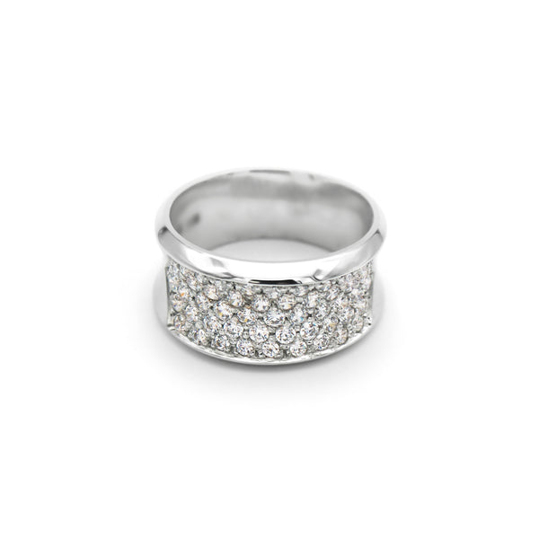 Bred vitgulds ring med diamanter - FH 17